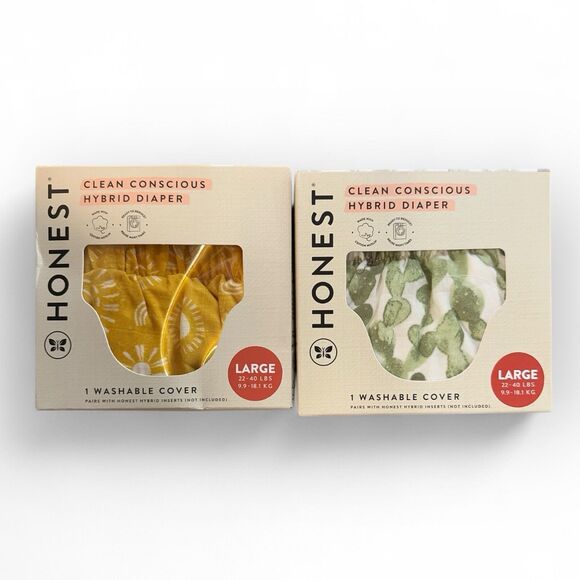 Honest Hybrid Washable Diaper Cover 2-Pair Large 22-40 Lbs - Picture 1 of 16